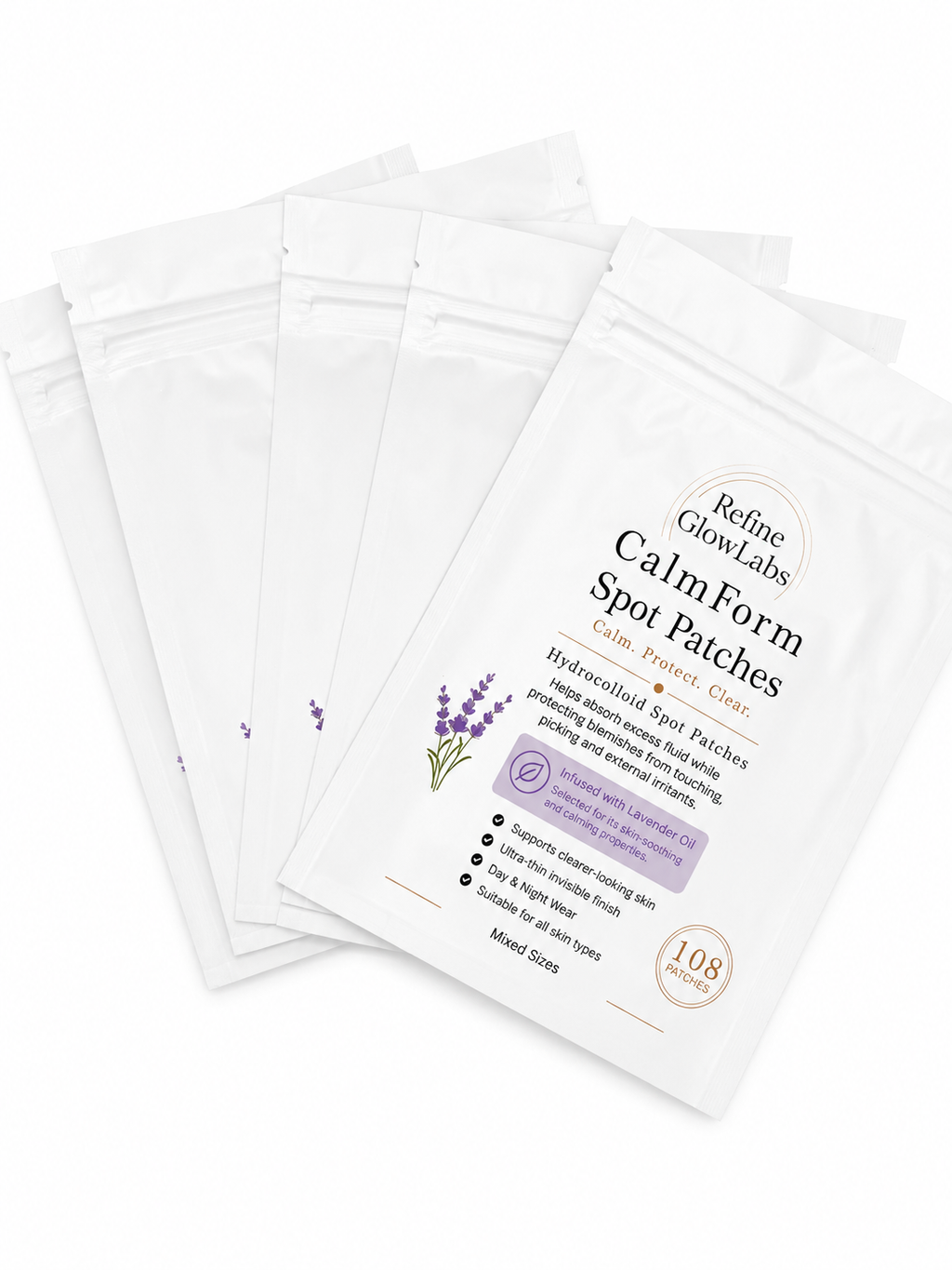 CalmForm Hydrocolloid Spot Patches - Lavender Infused