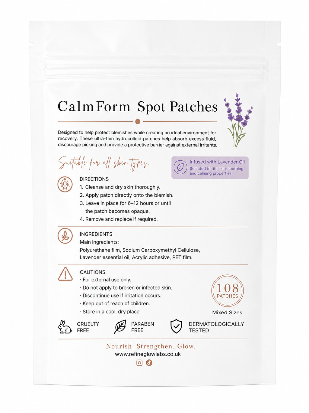 CalmForm Hydrocolloid Spot Patches - Lavender Infused