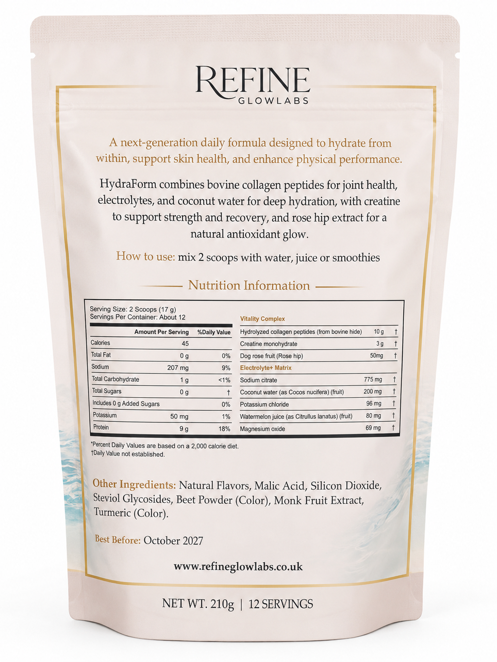 HydraForm Electrolyte, Creatine & Collagen Powder