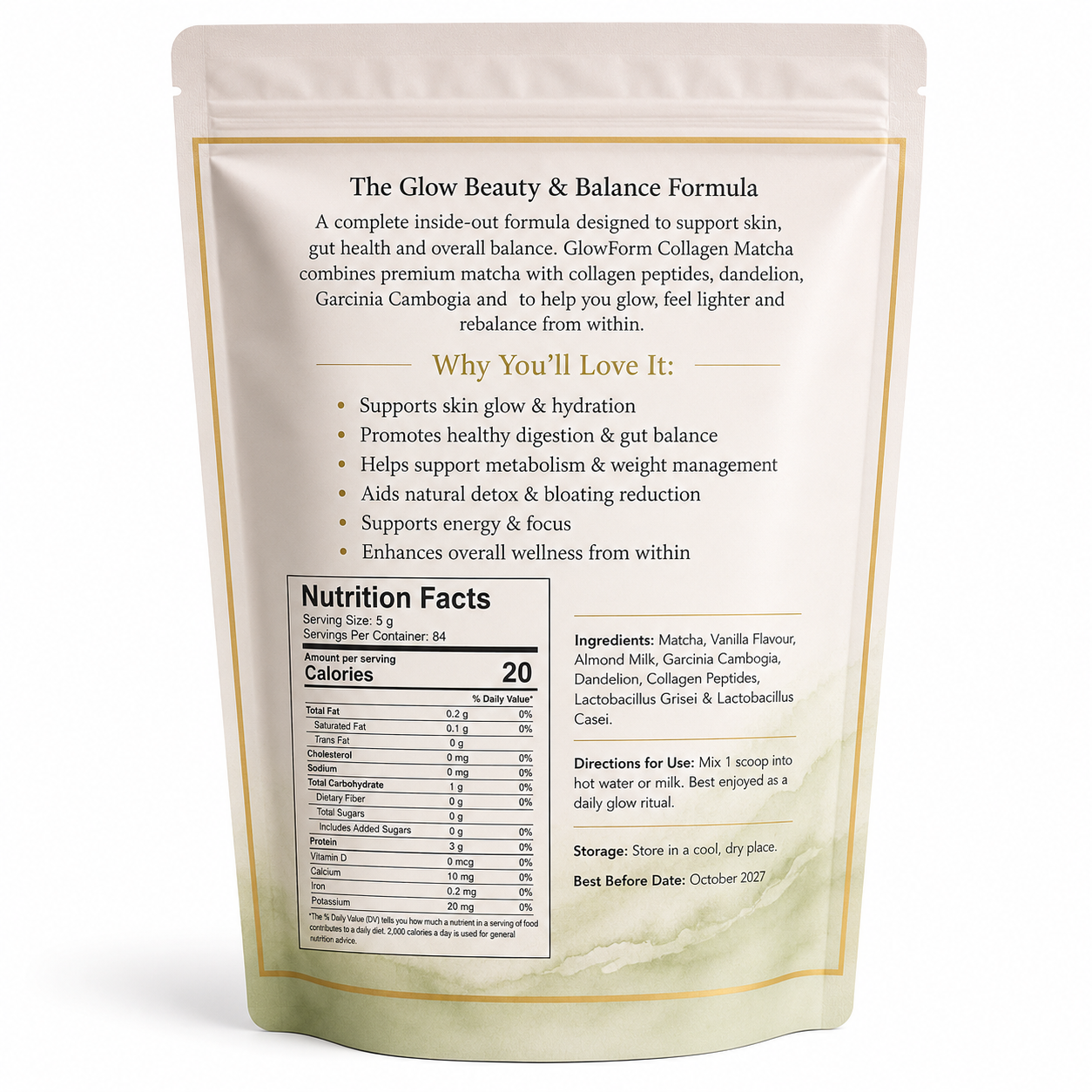 GlowForm Collagen Matcha - Vanilla Flavour